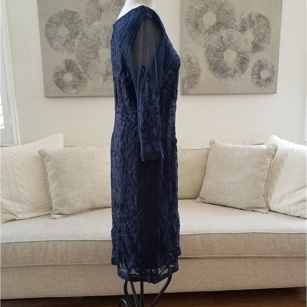 Js Collections Sheer Sleeve Soutache Sheath Dress - image 5